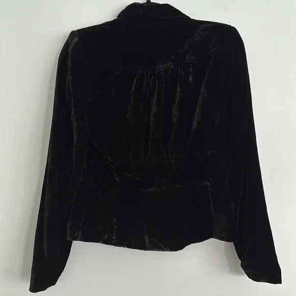 Apostrophe black velvet fitted blazer jacket coat women’s size 2 holiday party - Picture 3 of 10